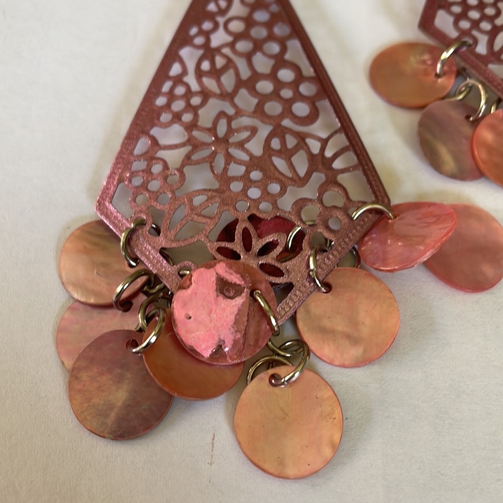 Vintage Pink Fishhook Dangles - Picture 2 of 5